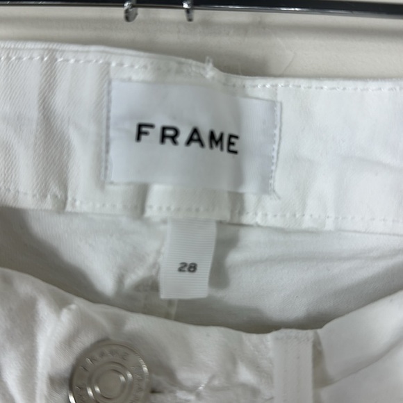 Frame White Le Crop Frayed Hem Jeans 28 - Picture 3 of 8